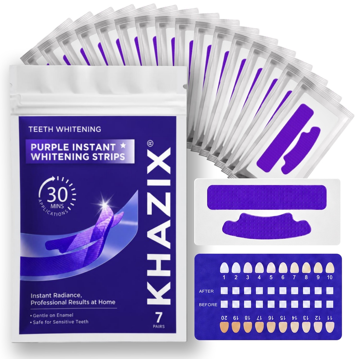 Teeth Whitening Strips Permanent - 1/7 Pairs Teeth Whitening Strips for