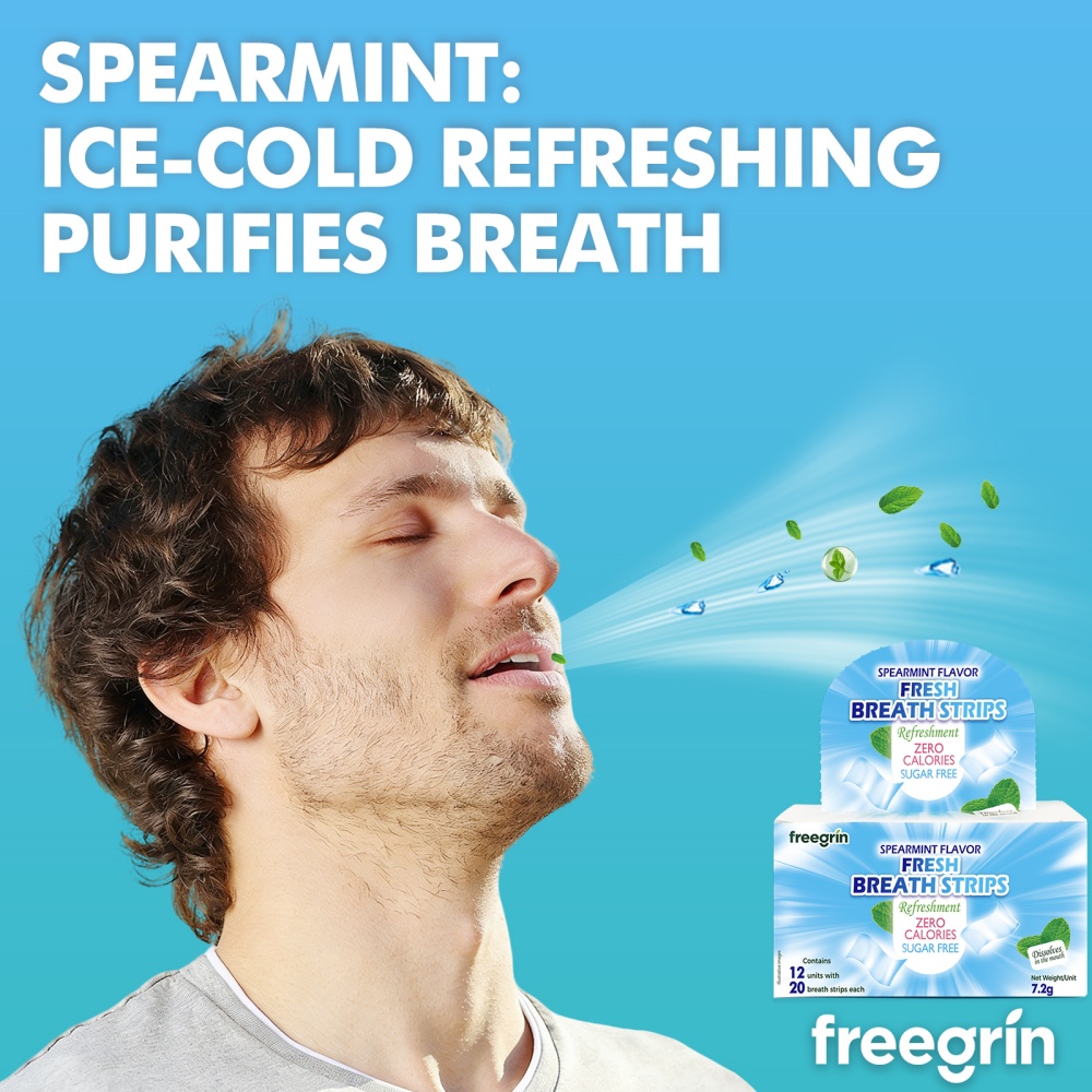 FREEGRIN Spearmint Flavored Fr - Teeth Whitening Strips Permanent recension och pris