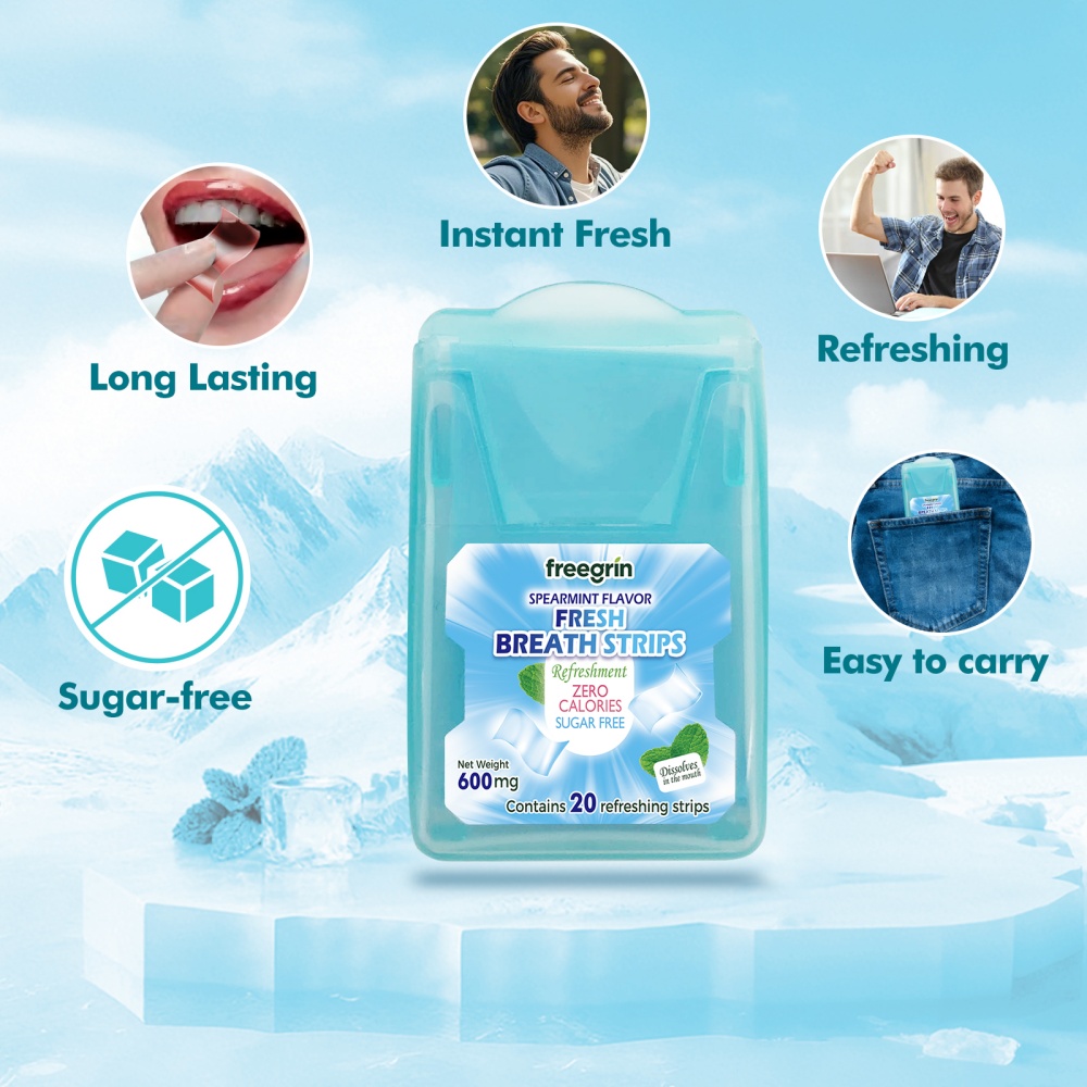 FREEGRIN Spearmint Flavored Fr - Teeth Whitening Strips Permanent recension och pris