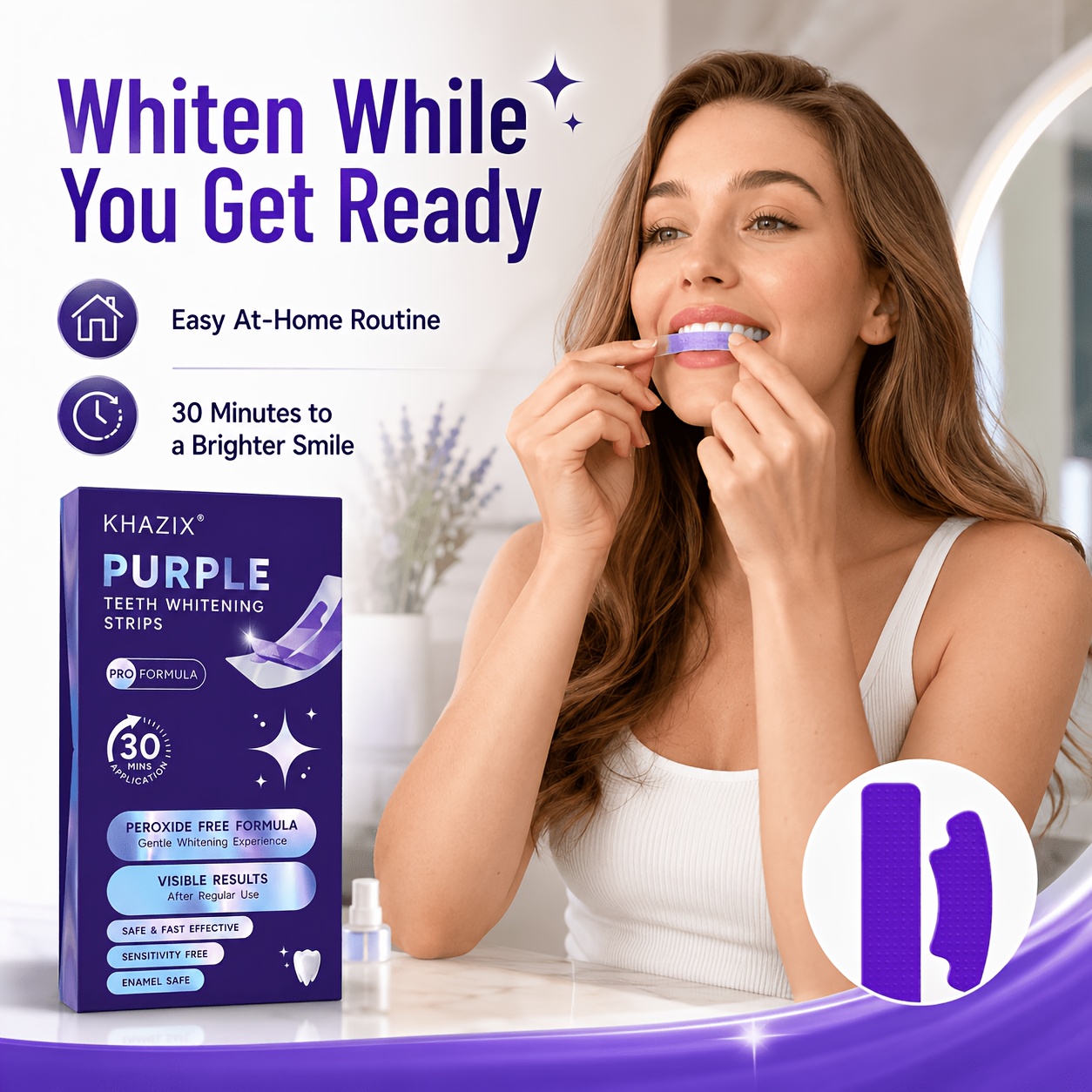 1/10pairs Purple Teeth Whiteni - Teeth Whitening Strips Permanent recension och pris