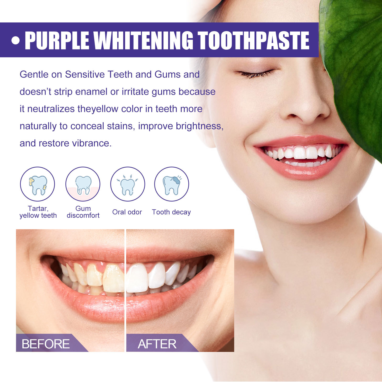 Purple Toothpaste Teeth Whiten - Teeth Whitening Crest recension och pris