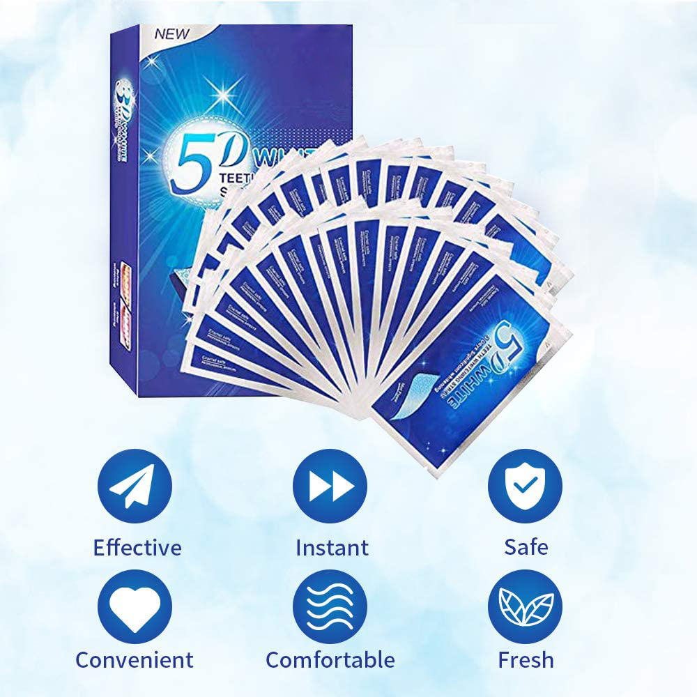5D White Teeth Whitening Strip - Teeth Whitening Strips Permanent recension och pris