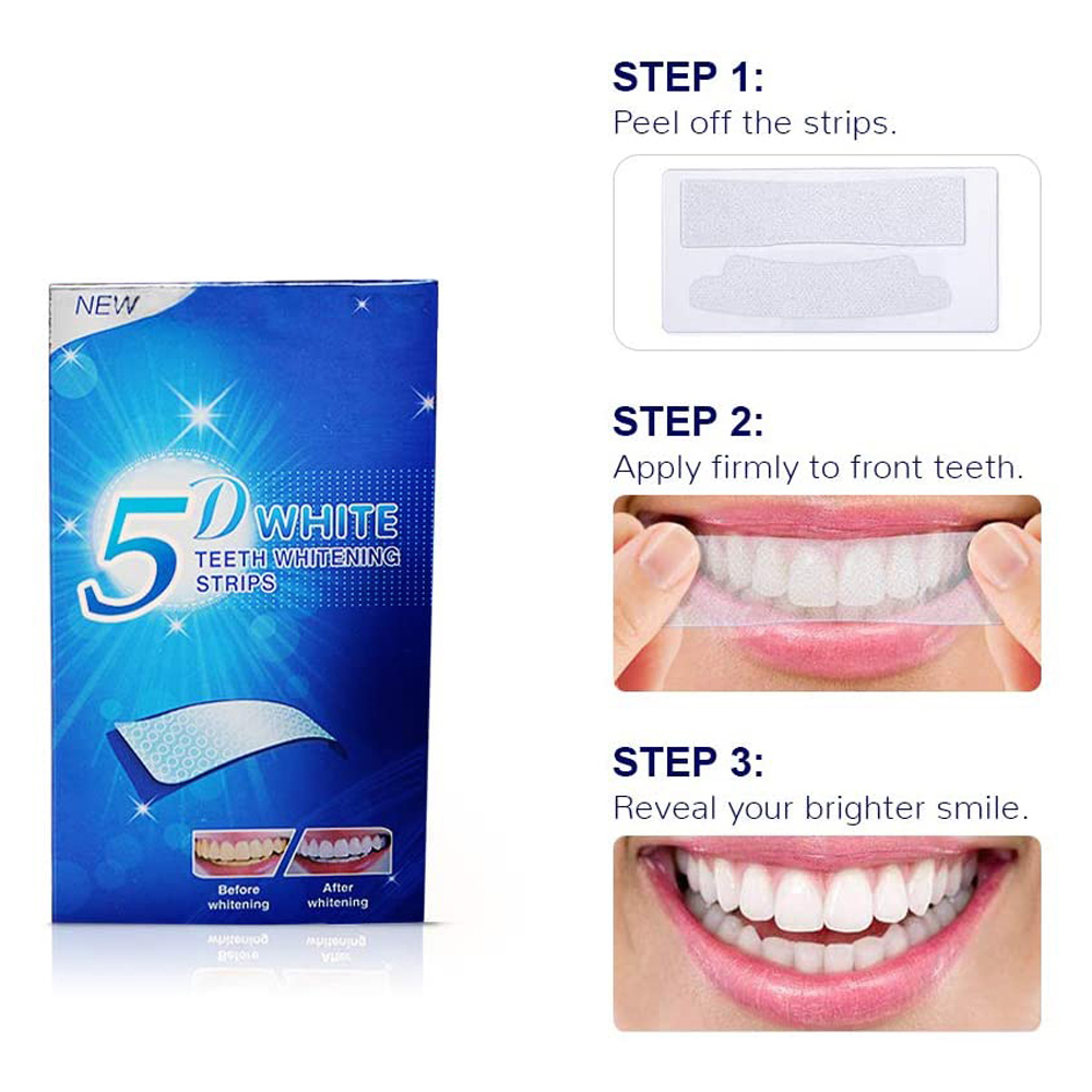 5D White Teeth Whitening Strip - Teeth Whitening Strips Permanent recension och pris